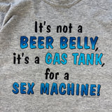 Vintage 90s beer belly humour tee size large