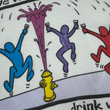 Vintage 90s save water Keith Haring parody tee size large