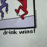 Vintage 90s save water Keith Haring parody tee size large